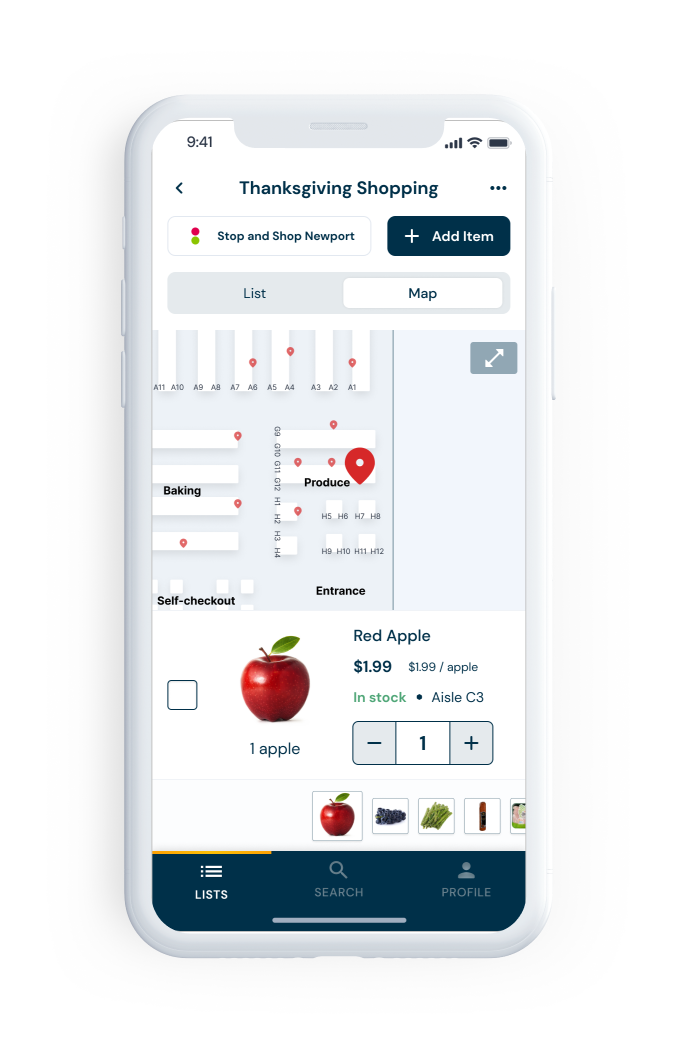Before: List view without path visualization