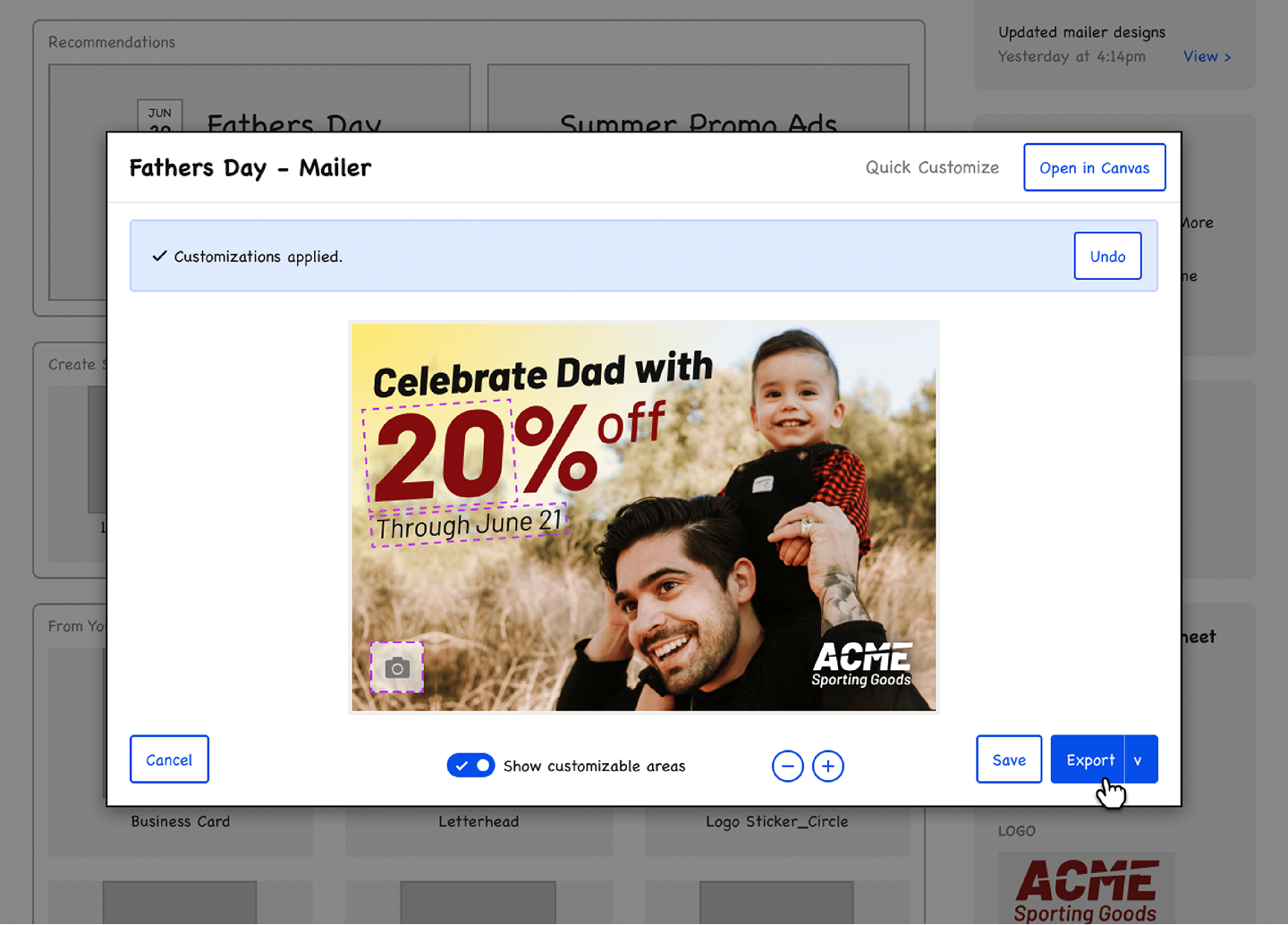 EZ templating wireframe with clickable fields