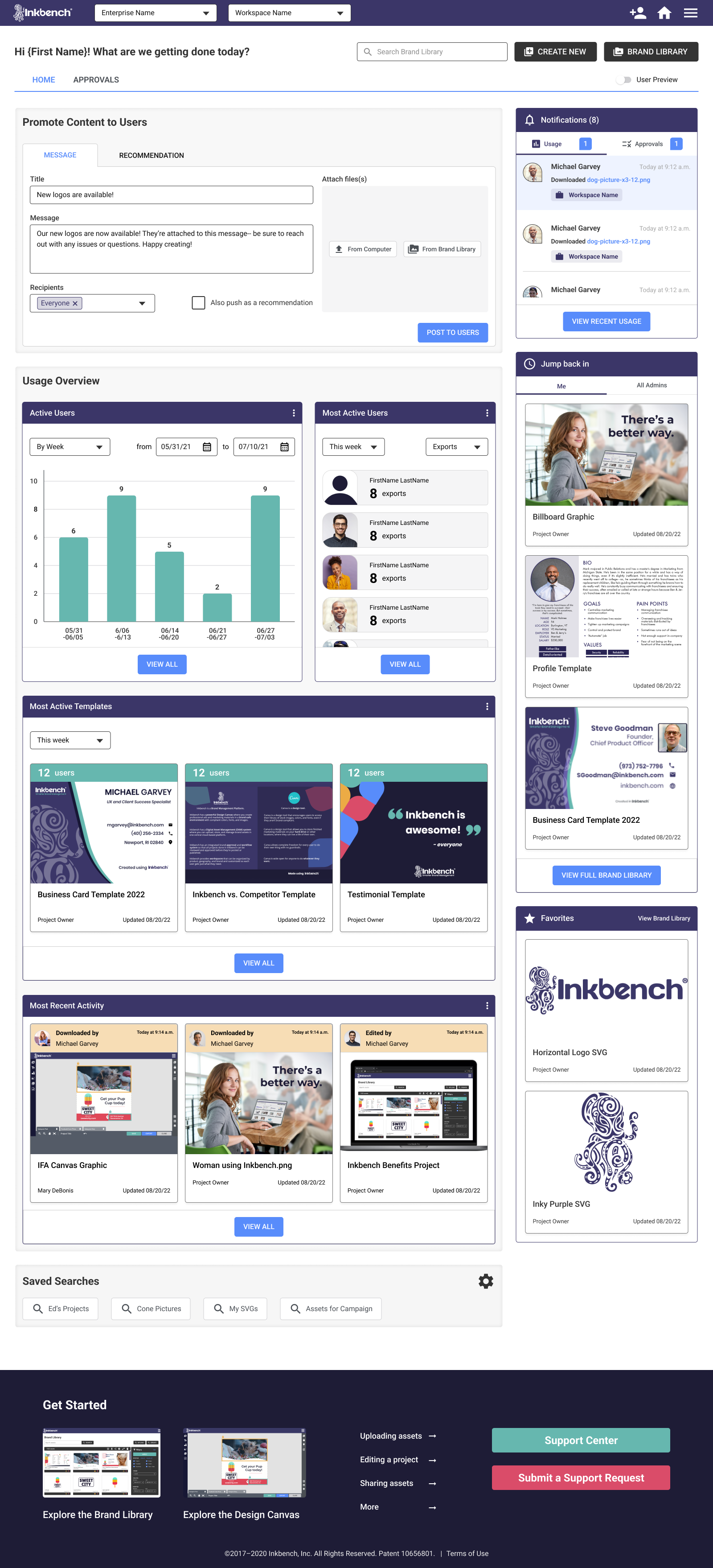Franchisor dashboard high-fidelity mockup