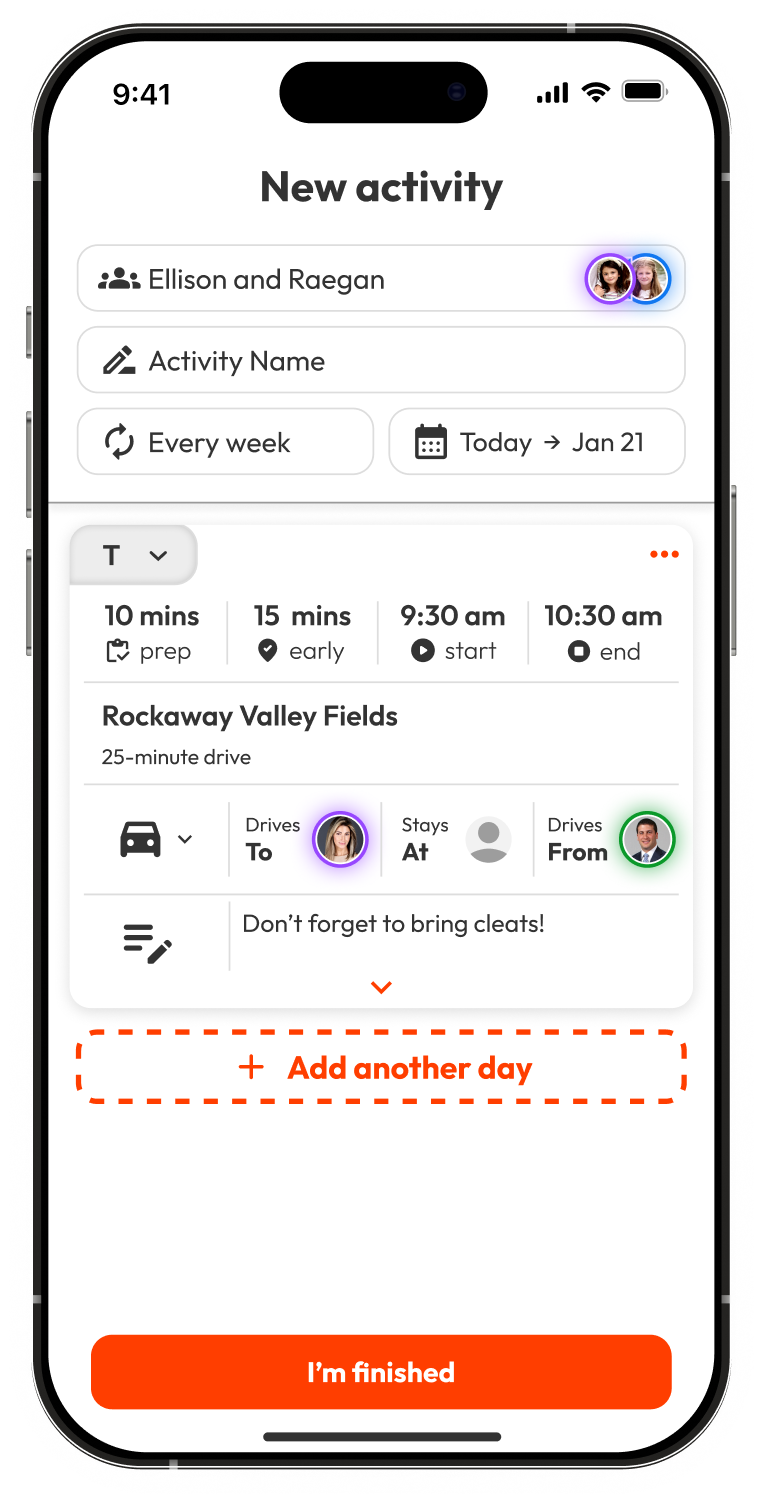 Iteration 3 of the activity screen