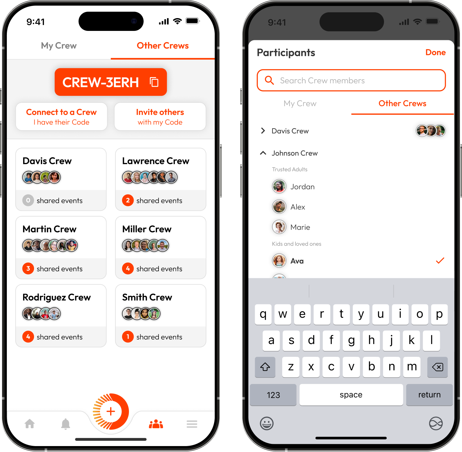 Other crews carpooling feature